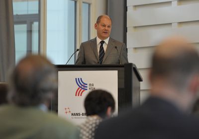 Olaf Scholz auf dem Hamburger Mediensymposium